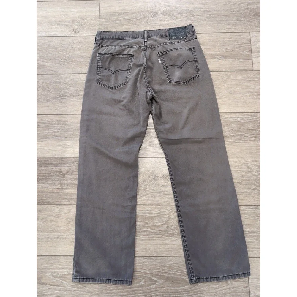 LEVI'S 514 DENIM JEANS MENS SIZE 34X30 MEDIUM WASH GRAY STRAIGHT GUC